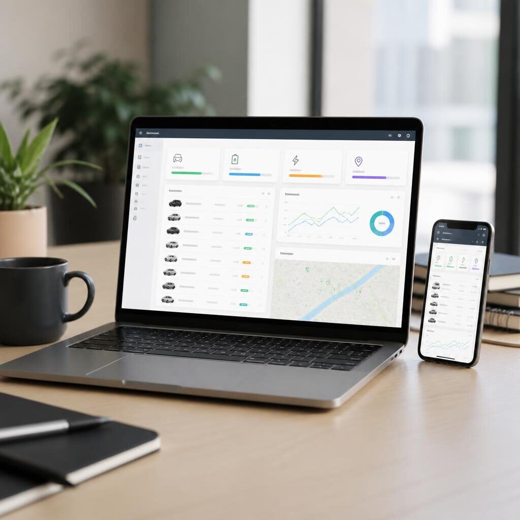 Fleet management dashboard s přehledem spotřeby EV